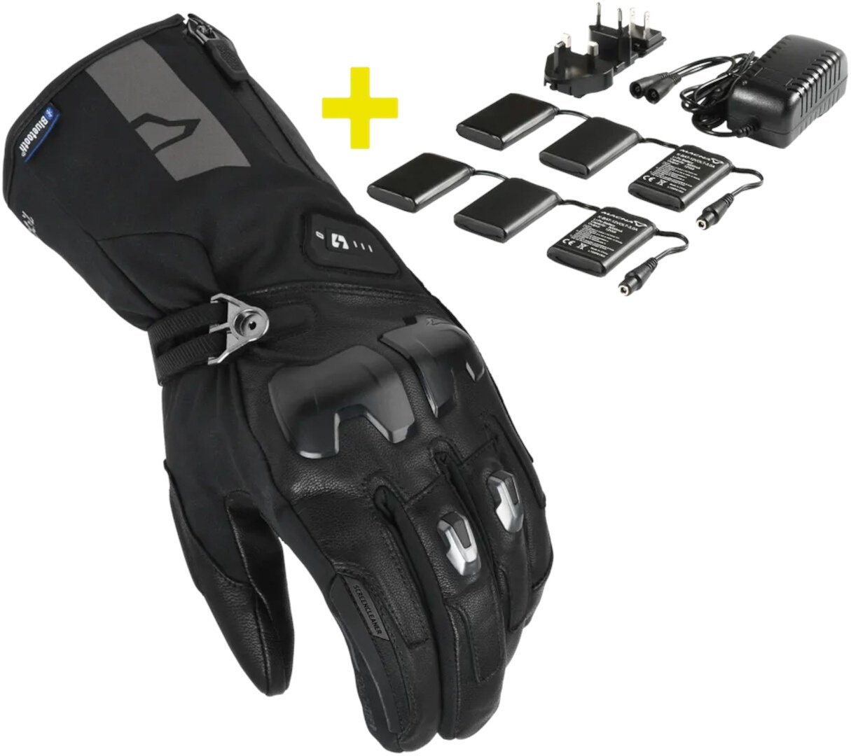 Macna Progress 2.0 RTX DL beheizbare wasserdichte Motorrad Handschuhe Kit, schwarz, Größe 3XL für Männer