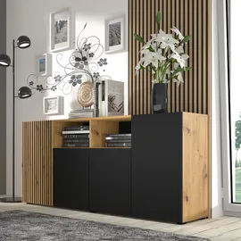 BIM Furniture Auris 180 x 82 x 42 cm Artisan Eiche / Schwarz Matt