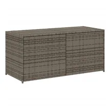 vidaXL Gartentruhe Grau 283L Poly Rattan