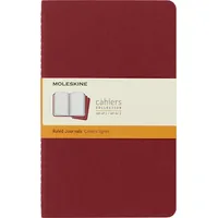 Moleskine S31014 Cahier Notizhefte (liniert, Large, Kartoneinband) 3-er-Set preiselbeerrot