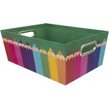 IDENA Ablagebox Buntstift mehrfarbig 33x22,9x12,7cm ohne Deckel