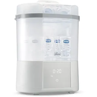 Chicco modularer Sterilisator mit Trocknungsfunktion, Flaschen-, Beißring- und Schnuller-Sterilisator und Selbstabschaltung, Mikrowellenfest, Geeignet zum Sterilisieren von bis zu 6 330ml-Flaschen