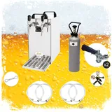 ich-zapfe Komplett Set - Zapfanlage, Bierzapfanlage - Kontakt 40 2-leitig Trockenkühler, Durchlaufkühler 50 Liter/h, Green Line, Zapfkopf:köpi,zapfkopf 2:köpi