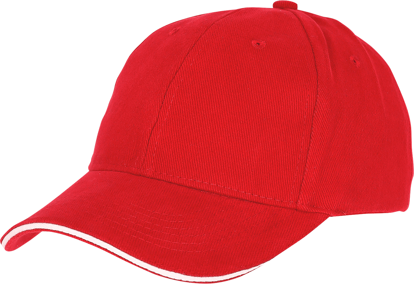 Hochwertiges 6 Panel Sandwich Cap - extraweich mit angenehmen Tragekomfort, red/white