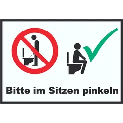 Bitte im Sitzen pinkeln Schild A3 (297x420mm)