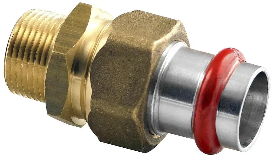 C-Stahl Pressfitting V Kontur - Rohrversch. flachdichtend (AG) (Ausführung: 35 - 1 1/4''AG)