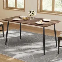 VASAGLE Esstisch für 4-6 Personen 75 x 140 x 75 cm naturwalnussfarben/tintenschwarz