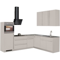 wiho Küchen Winkelküche »Chicago«, mit E-Geräten, 260 x 220 cm beige