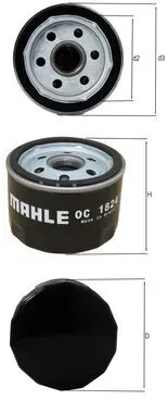 MAHLE Ölfilter oc1824 Anschraubfilter 63,4mm für BMW