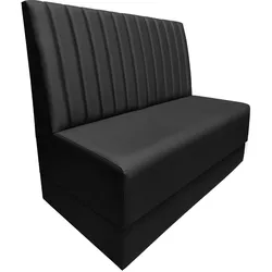 SCHMIDT | Gastrobank mit Sockel | B:H 120 x 103 cm | Schwarz | Gestreift | Leder
