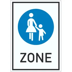 Aufkleber Fußgängerzone A3 (297x420mm)