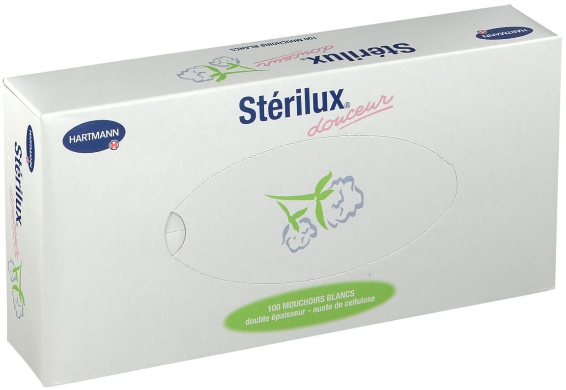 Stérilux® douceur Visage, Mouchoir double épaisseur blanc 100 pc(s) lingette(s)