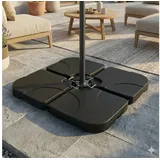 Hago Schirmständerplatten 4er Set HDPE befüllbar Schwarz