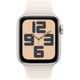 Apple Watch SE 2024 GPS 40 mm Aluminiumgehäuse Polarstern, Sportarmband Polarstern M/L