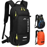 luxuskollektion Fahrradrucksack 10L mit Regenschutz und Helmnetz, wasserdicht, Schwarz