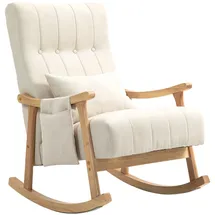 Homcom Schaukelsessel mit Lendenkissen Polyester 70 x 90 x 80 cm Beige