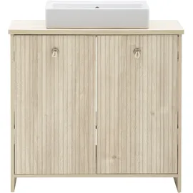 Schildmeyer Waschtisch 2 Türen 83,2 x 89,4 x 45 cm Braun/Weiß