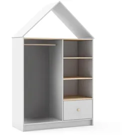 CaliCosy Kinderkleiderschrank LÉONIE 45 x 180 x 110 cm Holz lackiert weiß