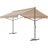 pro.tec Standmarkise Selenizza freistehende Markise 300x300x260cm Gartenmarkise Sonnenschutz Terrassenüberdachung Outdoor Terrasse Garten Balkon Sandfarben