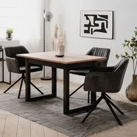 Homestyle4u Esstisch 120x80 in Braun Ausziehbar - Naturbelassen