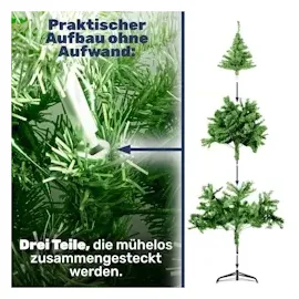 Gravidus Künstlicher Weihnachtsbaum 210 cm grün mit Metallständer 1000 Spitzen