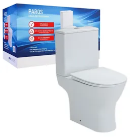 Sanicomfort Paros Stand-WC mit WC-Sitz Weiß spülrandlos