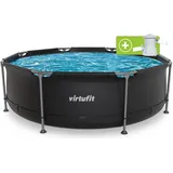 VirtuFit Rundpool Ø244 x 76 cm grau inkl. Filterpumpe