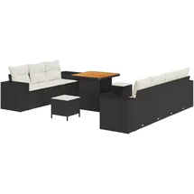 vidaXL Garten-Sofa-Set 10 pcs Schwarz Poly Rattan 3361965