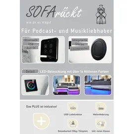 Jockenhöfer Ecksofa Laredo Kunstleder 7-Sitzer Grau