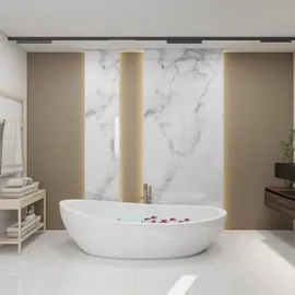 neu.haus Duschrückwandset Bladel 16er Set 120 x 60 cm, White Marble