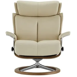 Stressless Relaxsessel mit Hocker Leder 78 x 111 x 76 cm creme