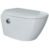 Bernstein Dusch-WC T640 Pro Microbubbles & UV-C-Sterilisation Weiß mit Sitzheizung Spülrandsloses Hänge-WC mit Bidet Funktion mit Fernbedienung Absenkautomatik mit selbstreinigende Düse
