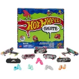 HOT WHEELS Skate-Fingerboards 10er-Pack, Set aus 10 Finger-Skateboards mit 5 Paar abnehmbaren Skateboard-Schuhen im Hot Wheels Design, HTP59