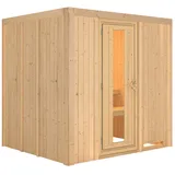 Karibu Sauna Daria - 68 mm Systemsauna - 230 Volt Plug & Play-Ohne Ofen-Ohne Dachkranz- Energiesparende Saunatür