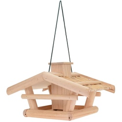 Spetebo Vogelhaus Holz Vogelfutter Haus zum aufhängen - 43 x 30 cm beige
