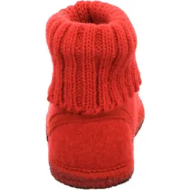 HAFLINGER Hüttenschuh Karl Filzpantoffel mit Kragen Hausschuh rot 42 - 42