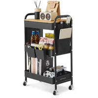 Songmics Beistellwagen, Rollwagen, Küchenwagen, Servierwagen, für Büro, Küche, Wohnzimmer