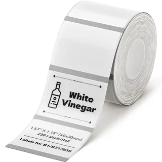 Niimbot B21 Etikettendrucker, transparentes Klebeband, 40 x 30mm, Aufkleber, Etiketten, Druckpapier, Versandadresse, Beschriftungsband, wasserfest, ölbeständig, reißfest (Transparent)