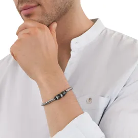 Tom Tailor Armband Edelstahl Schwarz/Silber 22cm