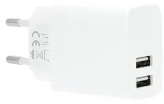 Charger 220V 2xUSB-A 3.4A White