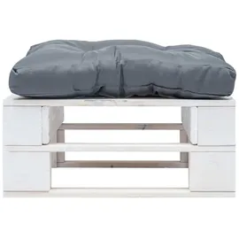 vidaXL Garten-Paletten-Hocker weiß/grau