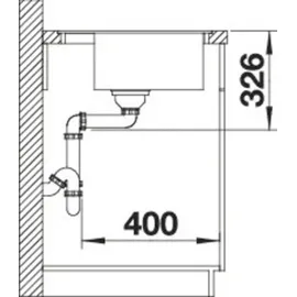 Blanco Dalago 6-F links Flächenbündig vulkangrau Handbetätigung 605 x 500 mm