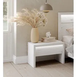 Nachtkonsole HOME AFFAIRE "Moivre", weiß, T:41cm, Sideboards, inkl. LED-Beleuchtung