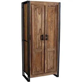 MiaMöbel Madras Dielenschrank 80x180x45 cm Schwarz