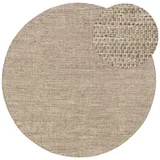 benuta pure Wollteppich Taupe, ø 100 cm rund - Naturfaserteppich aus Wolle