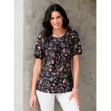 Inspirationen Tunikashirt schwarz-rosé-bedruckt 36