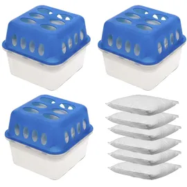 Mojawo 3 Stück Raumentfeuchter Luftentfeuchter + 6 x Granulat 400g