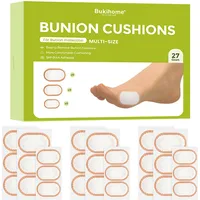Bukihome Foam Bunion Pads to Wear with Shoes – Soft Bunion Cushion Protector - Breathable Foot Pad for All Day Comfort & Support - Self-Adhesive Bandages for Men and Women (27 Count, Multi-Size)