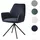 Mendler Esszimmerstuhl HWC-G67 Samt anthrazit-blau