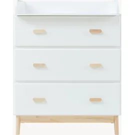 [en.casa] Wickelkommode Sarievn mit Wickelauflage 100x80x53 cm Weiß